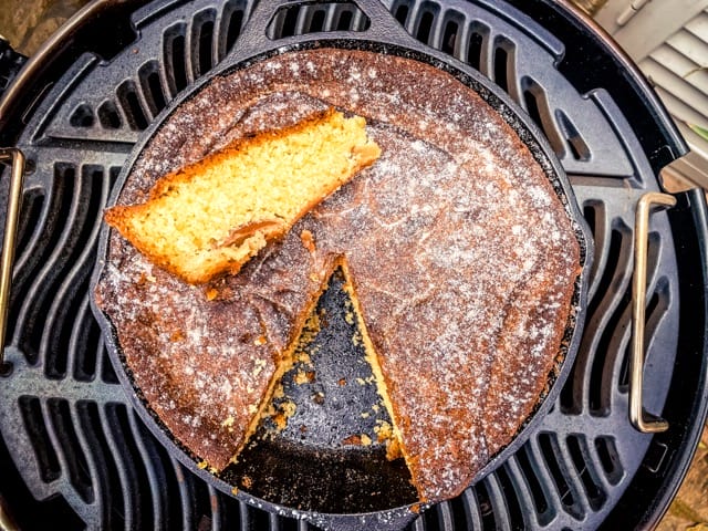 Apple & Almond Cake on the grill