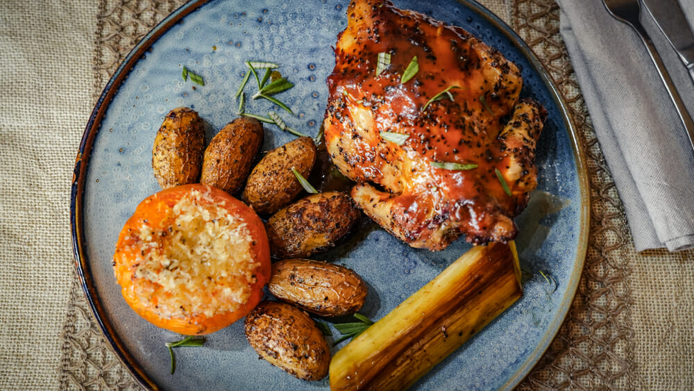 Rotisserie-Roasted Spring Chicken with Sauce Diable (Escoffier)