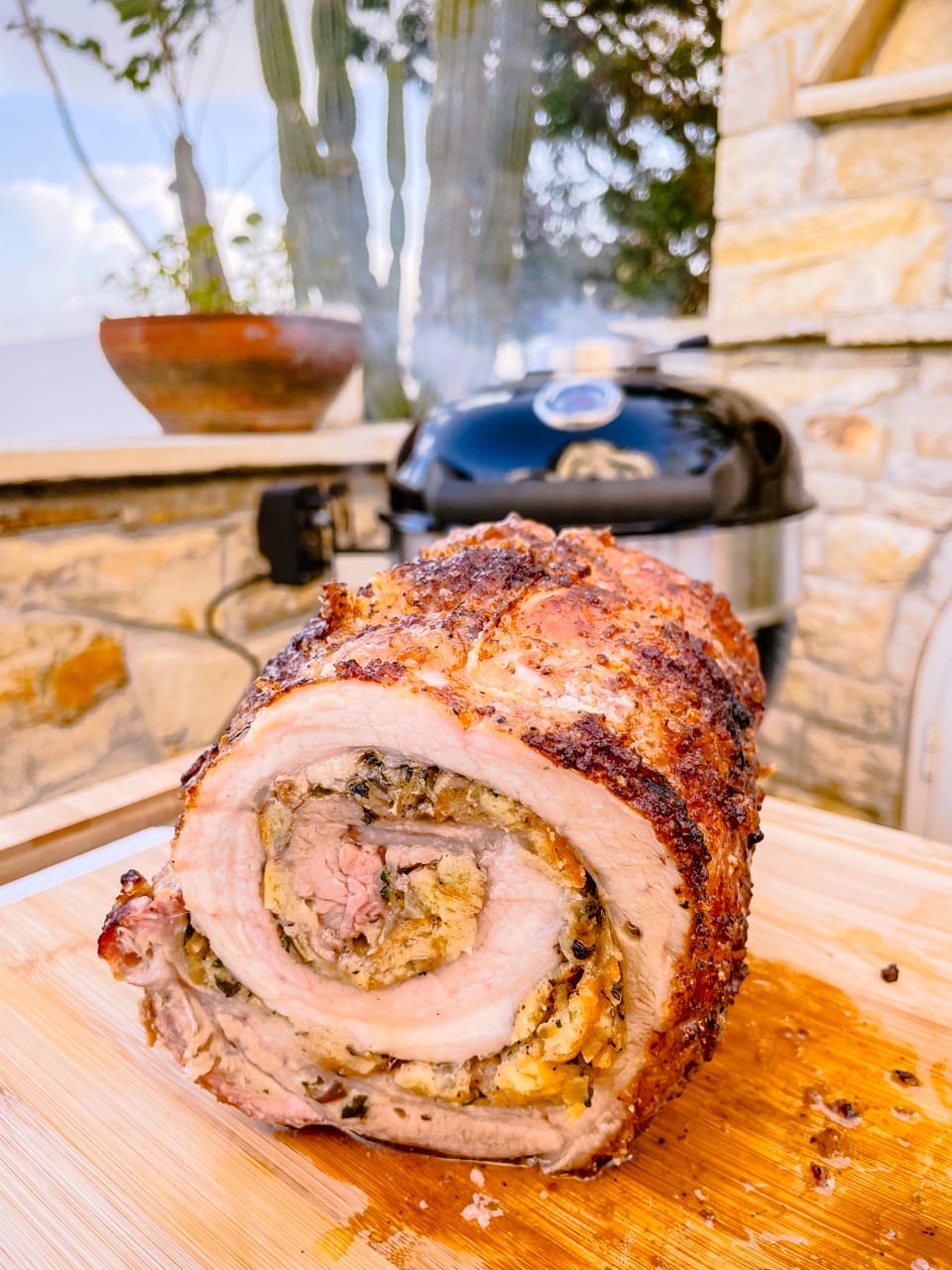 Truffle Porchetta Roasted on the BBQ