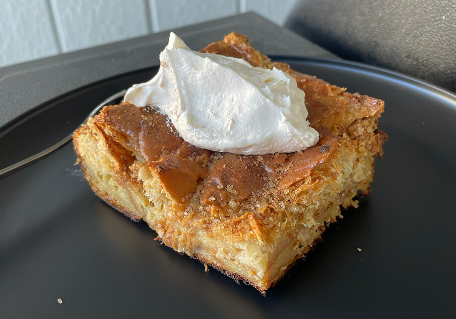 Cinnamon Bread Pudding on the Barbecue
