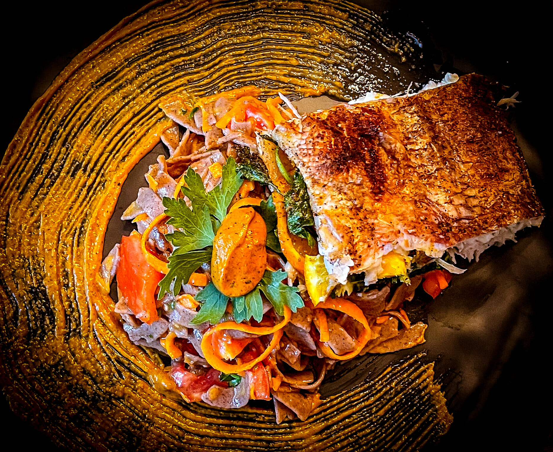 Cedar-Planked Grilled Fagri with Orange and Ginger, Norwegian-Style