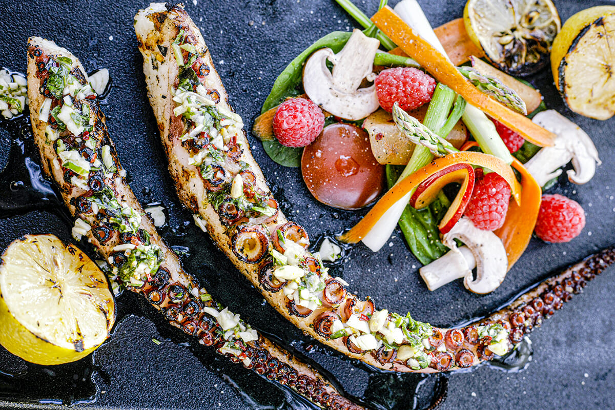 Grilled Octopus with Chili Oil