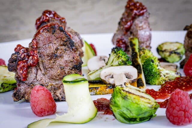 Grilled Lamb Chops with Honey and Raspberry Vinegar