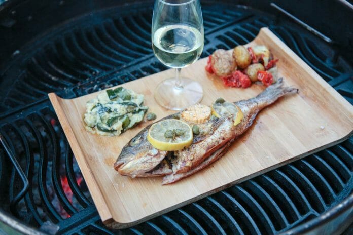Hot-smoked gilthead sea bream with caper butter
