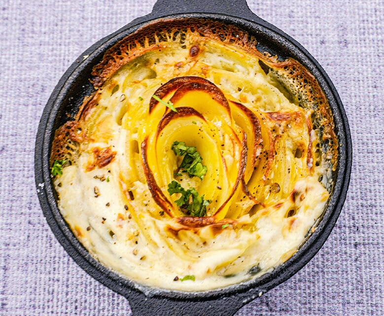 Gratin Dauphinois on the grill