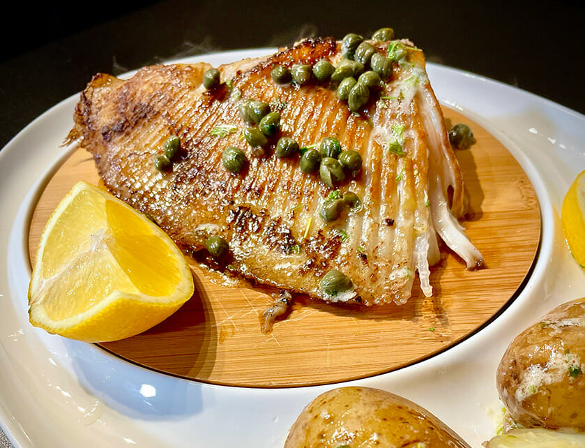 Skate Wing with Brown Butter on the Griddle